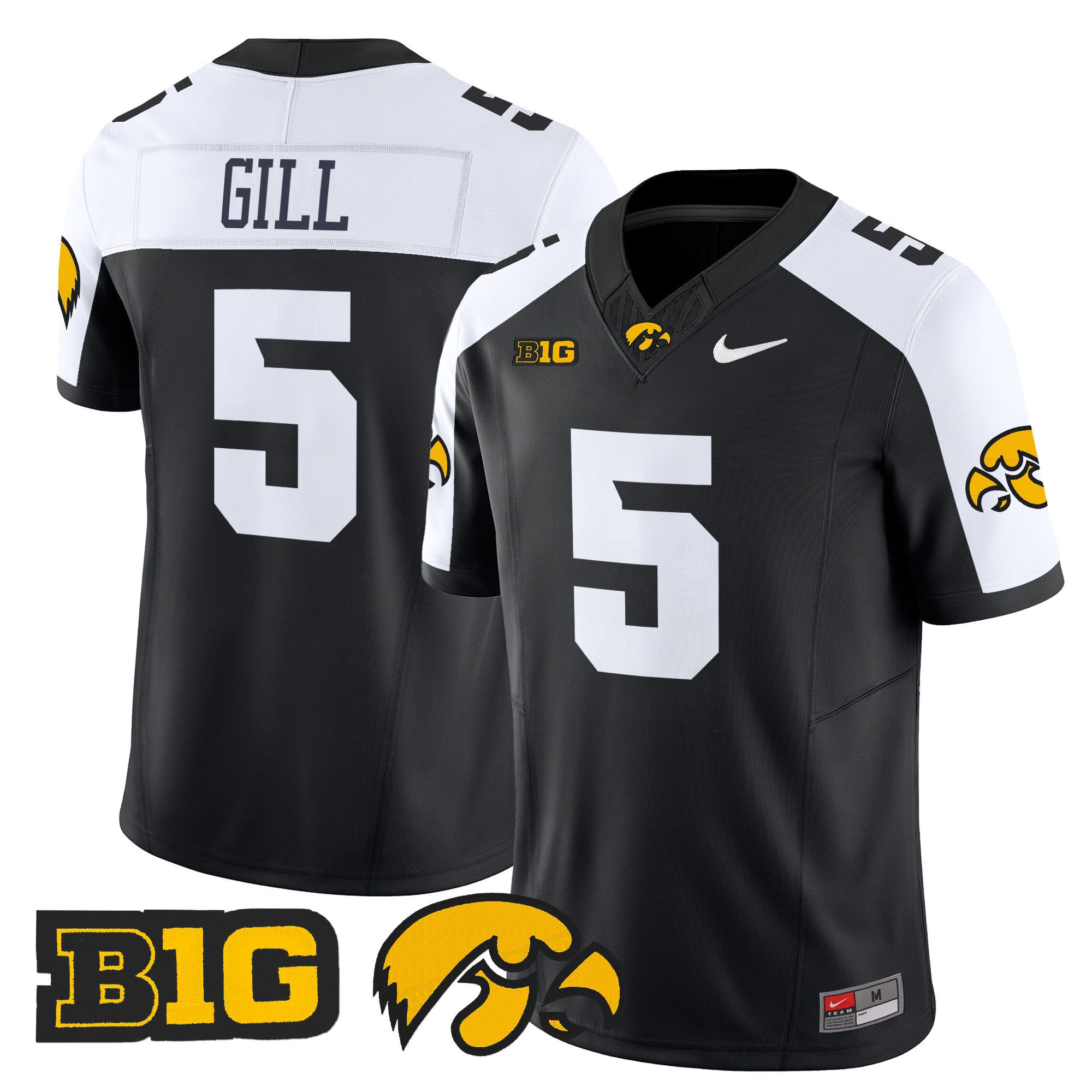 Men Iowa Hawkeyes #5 Gill Black Nike 2024 Vapor Limited NCAA Jersey